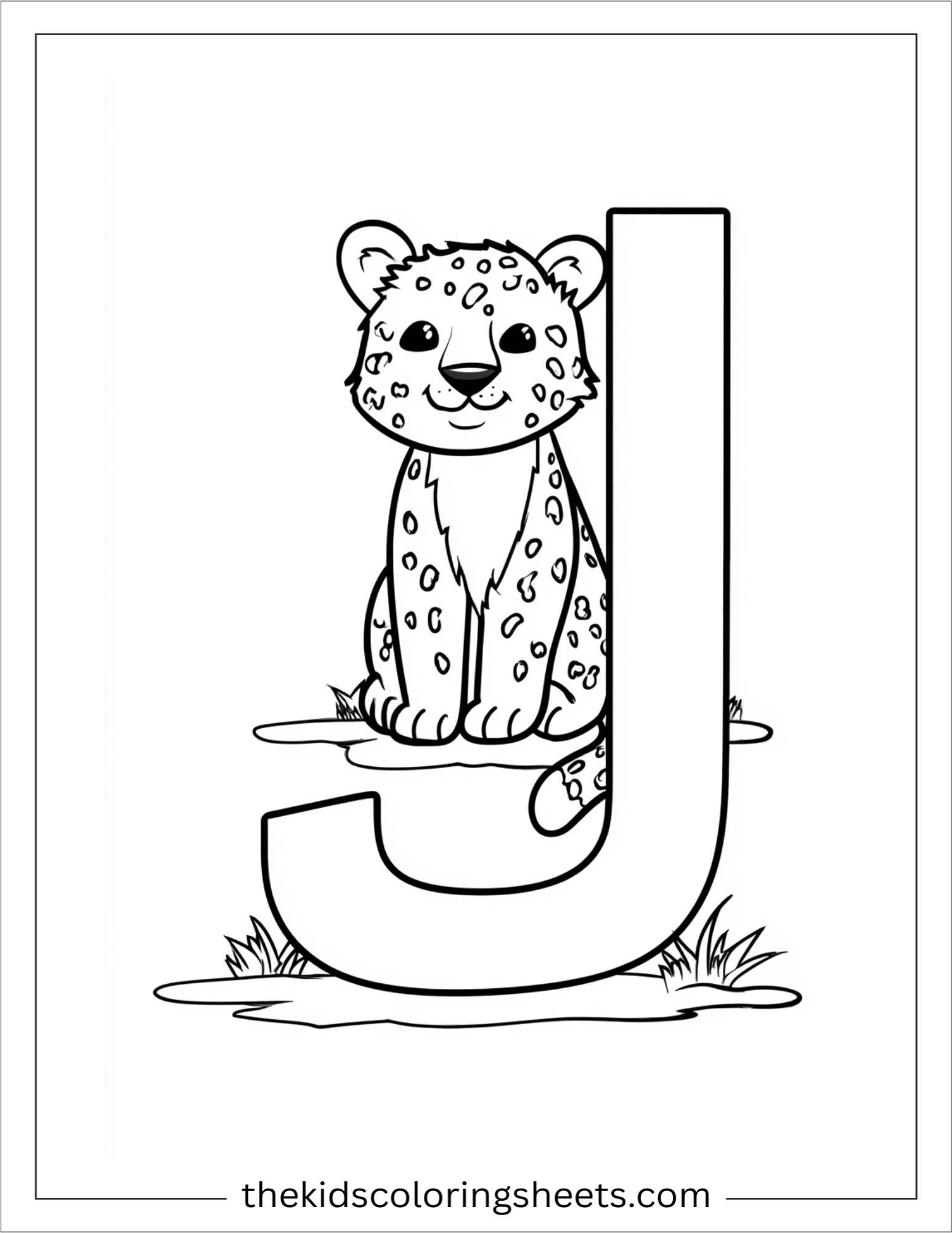 alphabet J jaguar coloring page