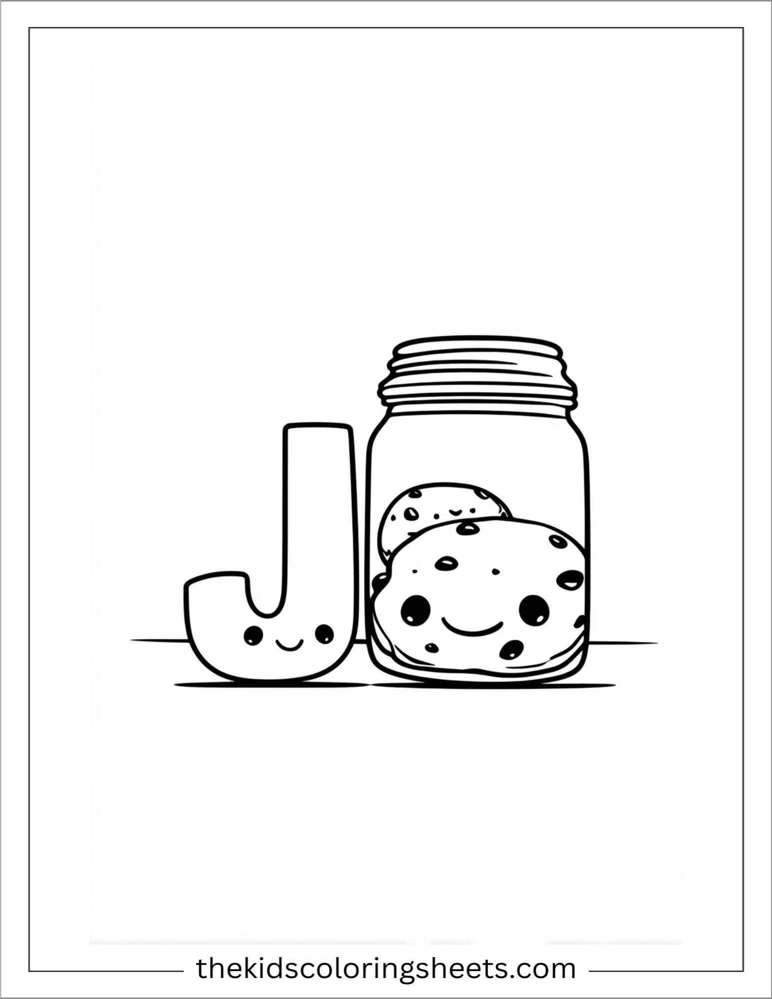alphabet J jar cookies coloring page