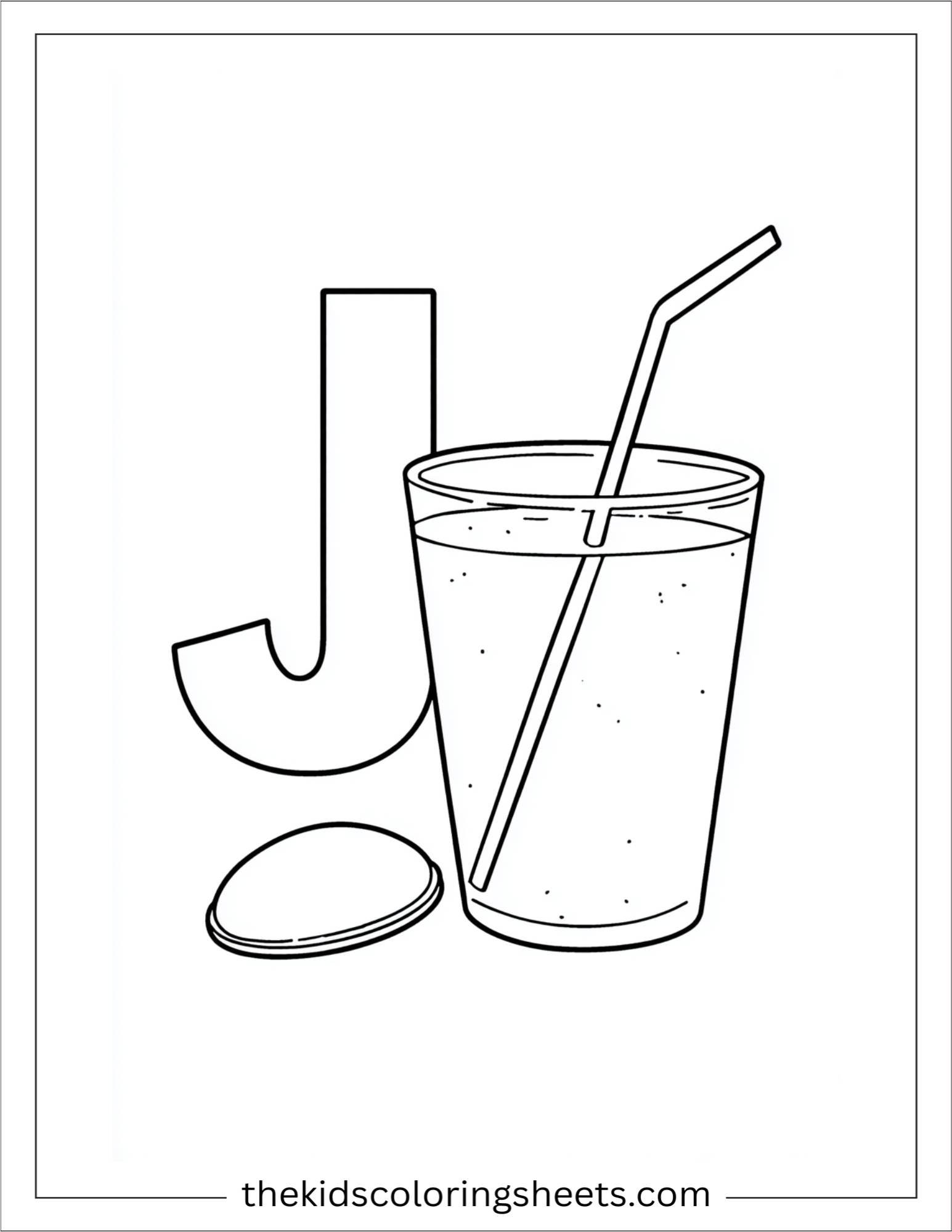 alphabet J juice coloring page