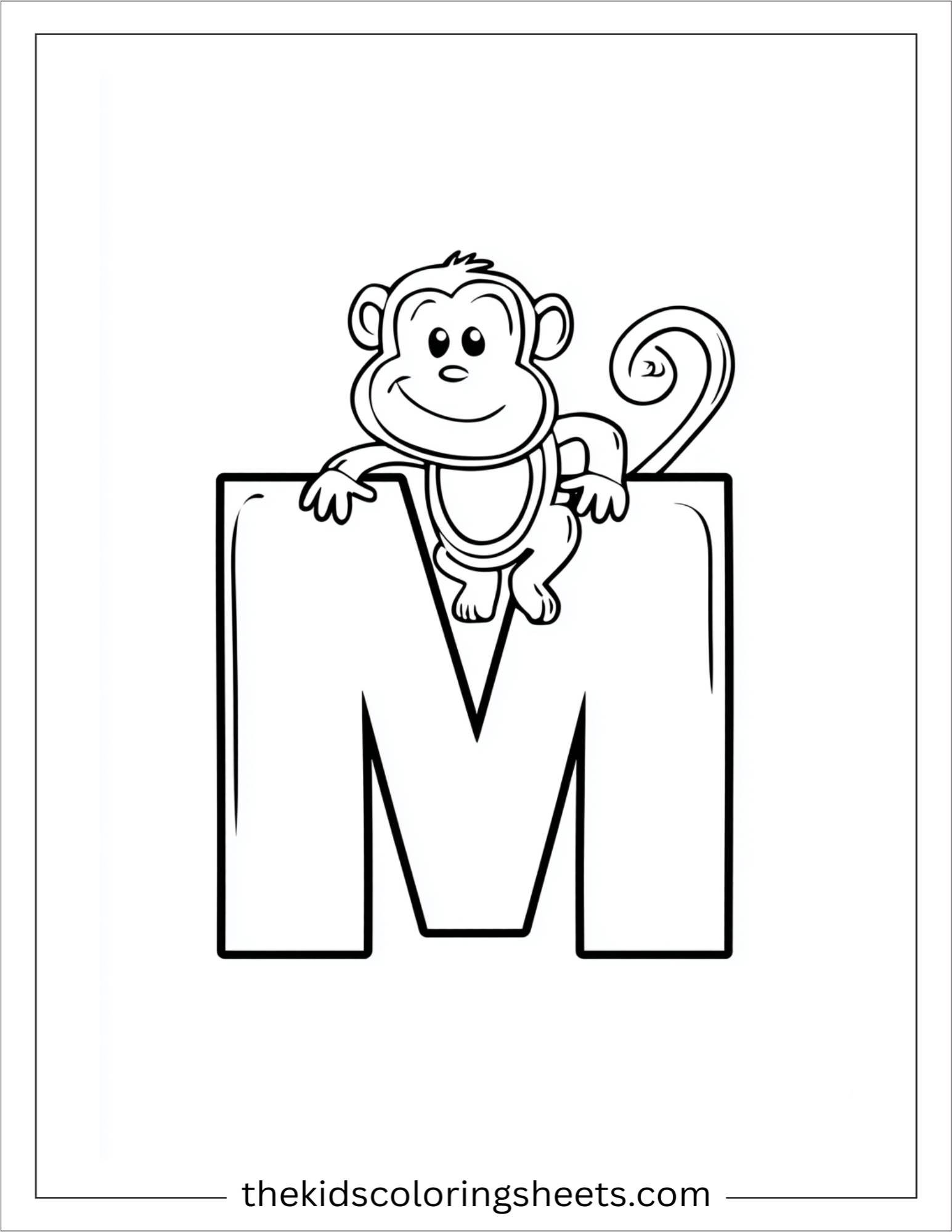 alphabet M coloring page