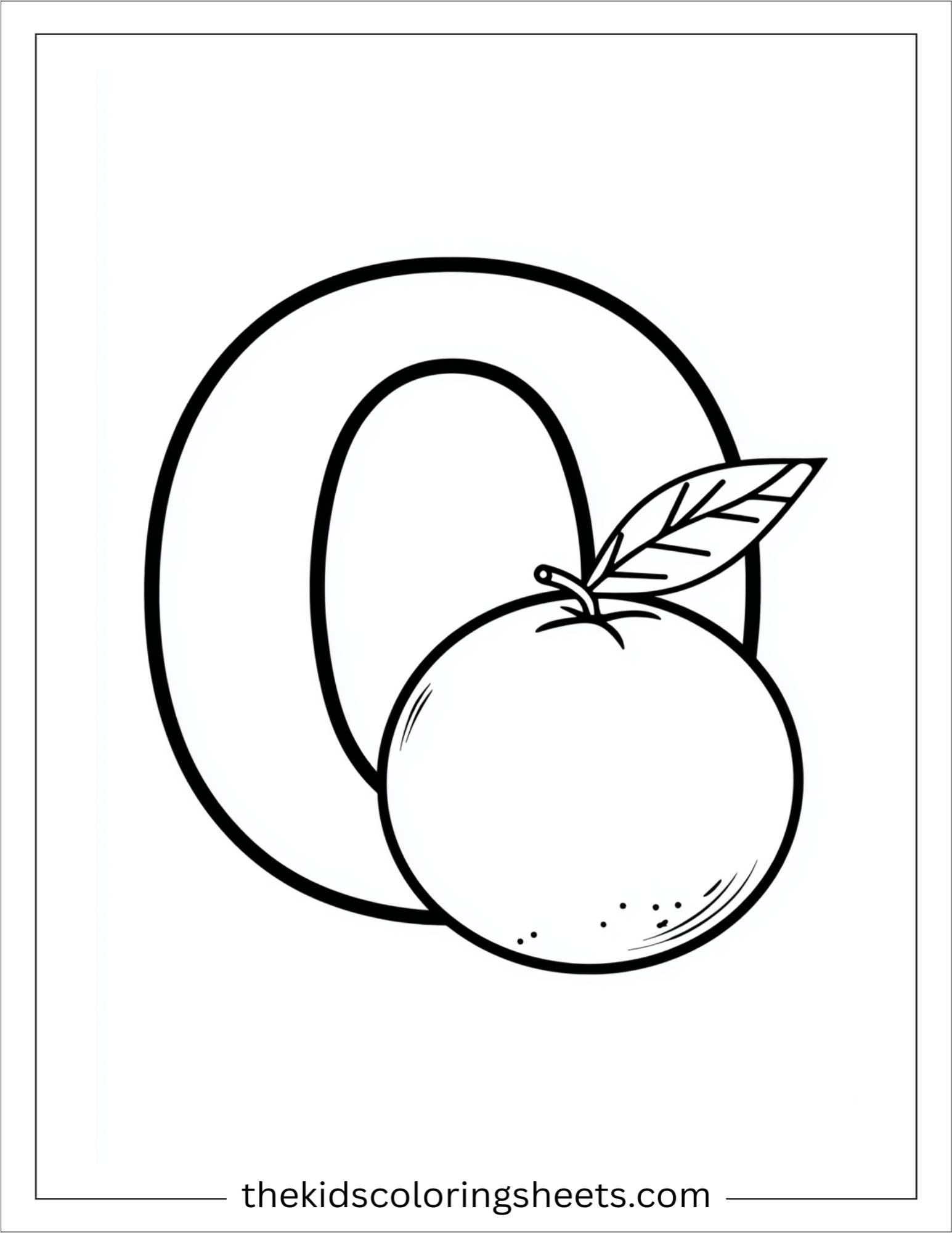 alphabet O orange coloring page