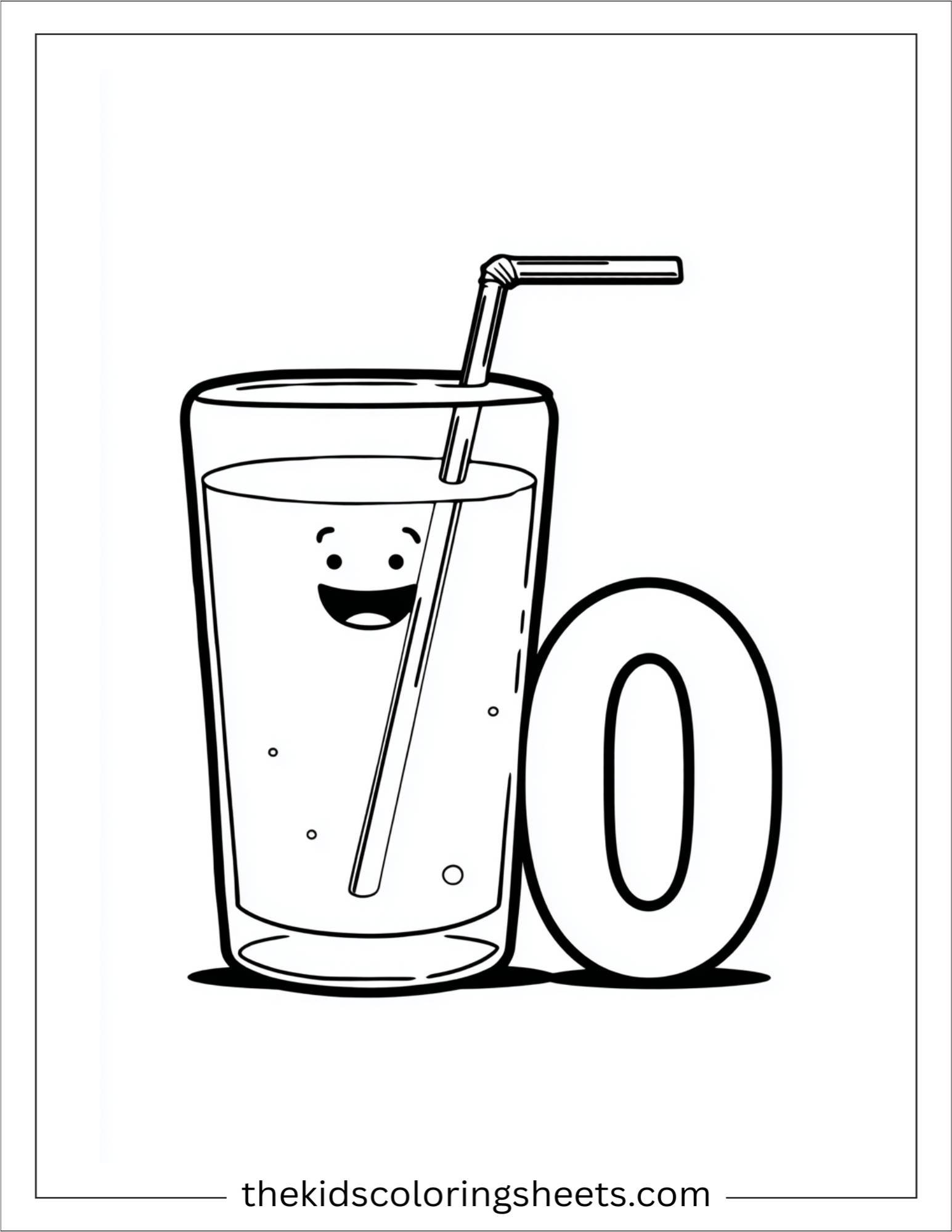 alphabet O orange juice coloring page