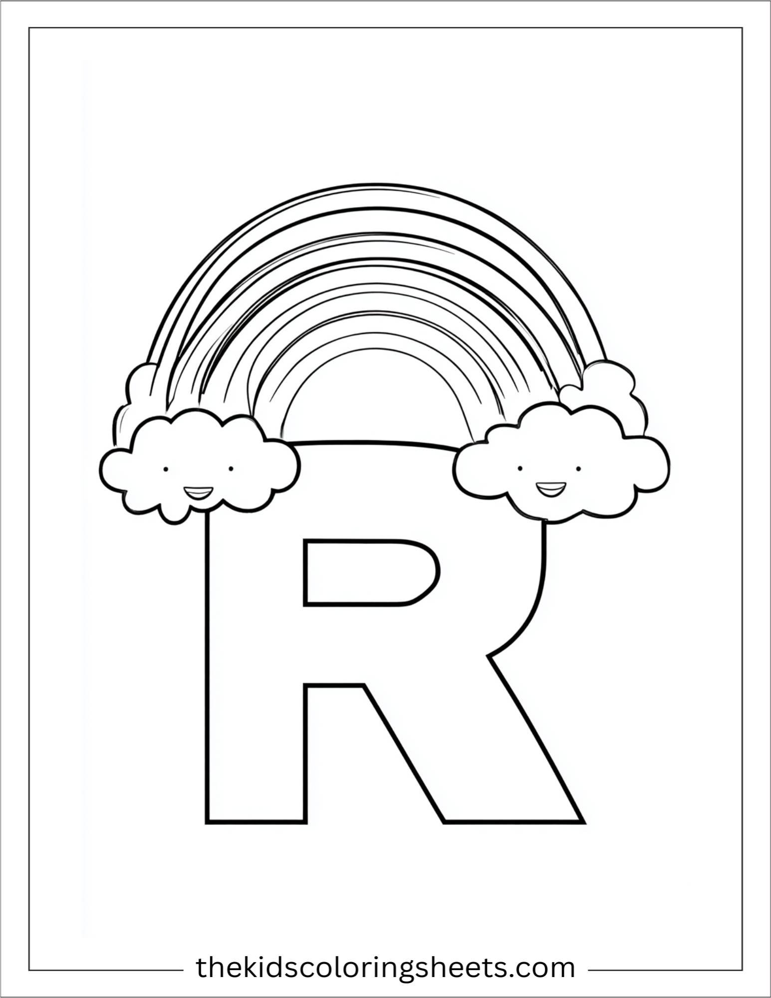 alphabet R coloring page