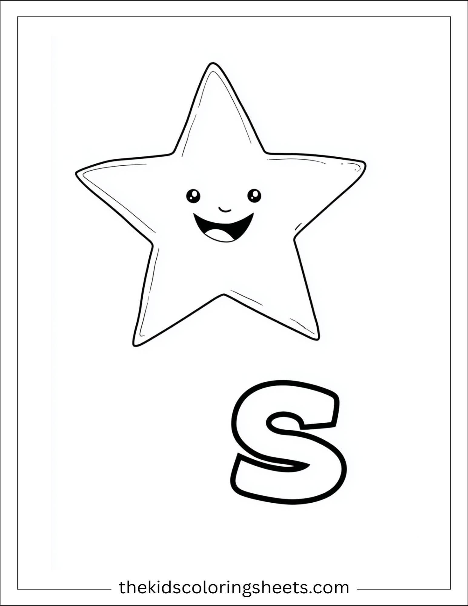 alphabet S star coloring page