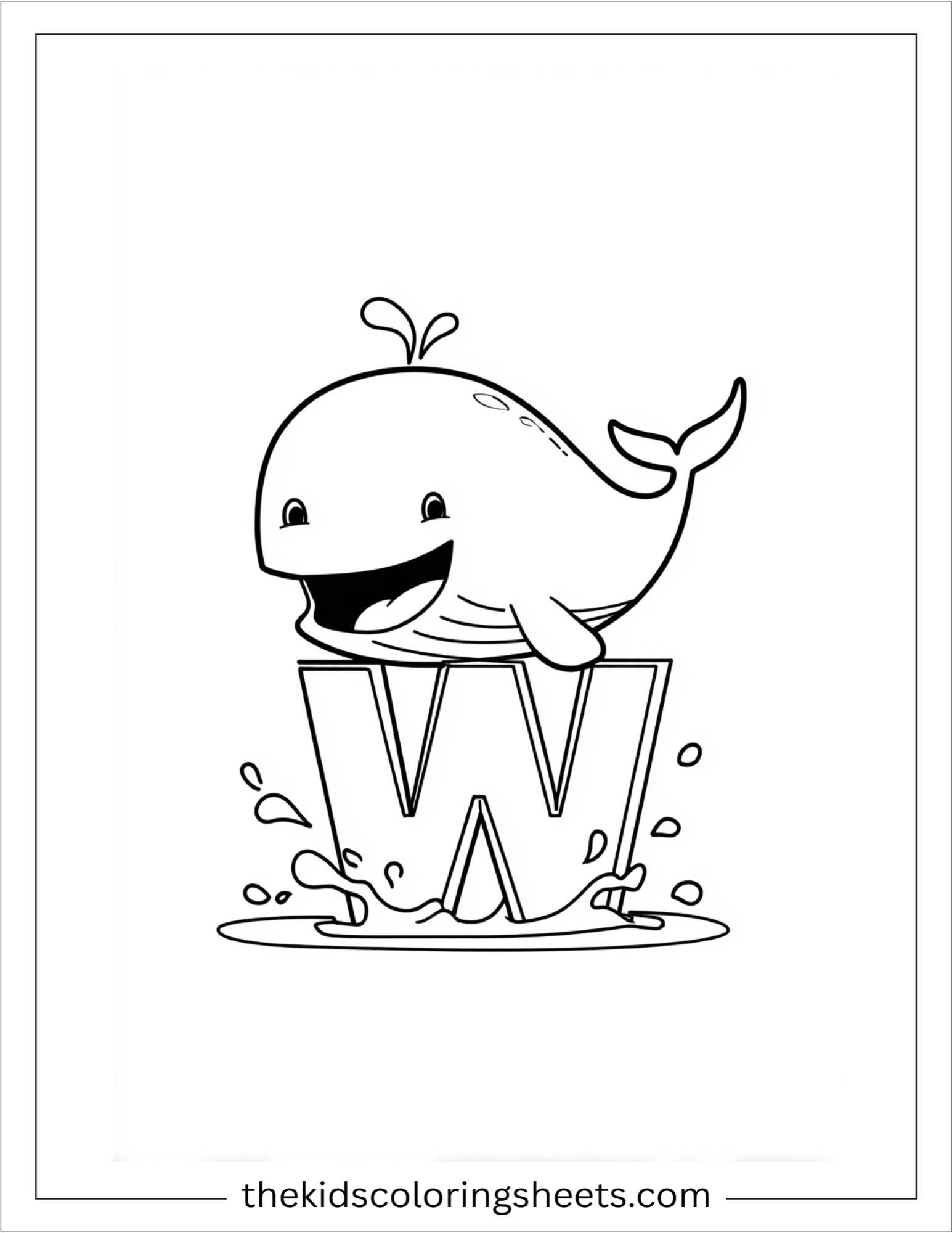alphabet W coloring page