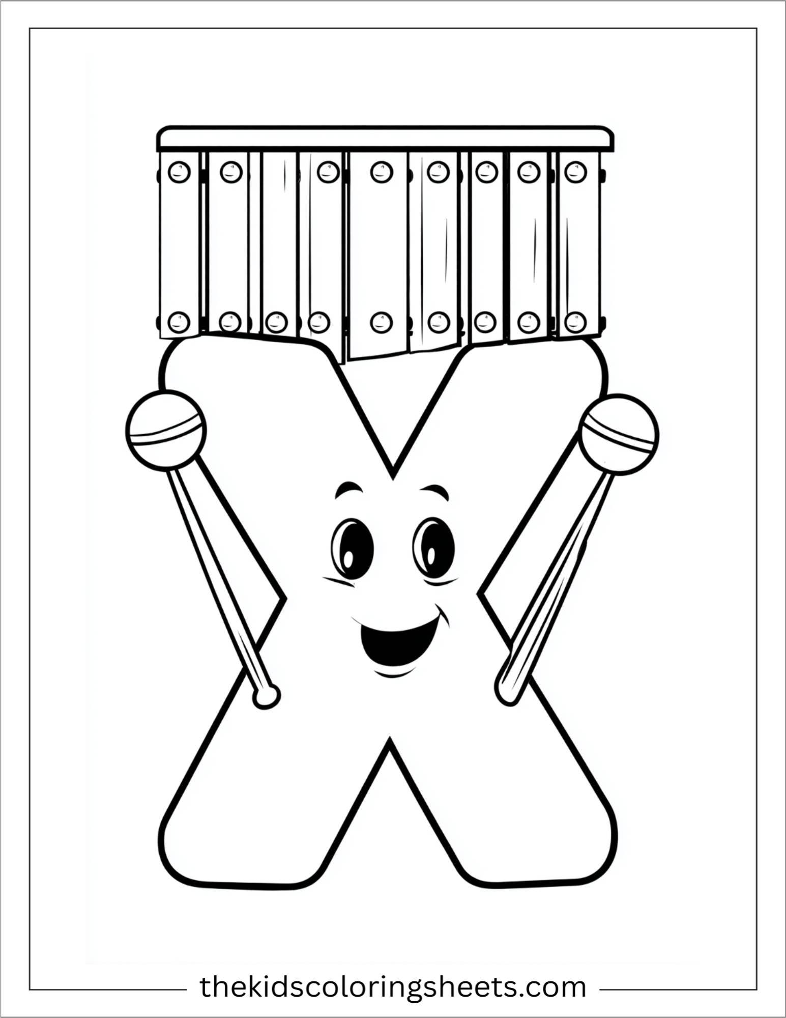 alphabet X coloring page