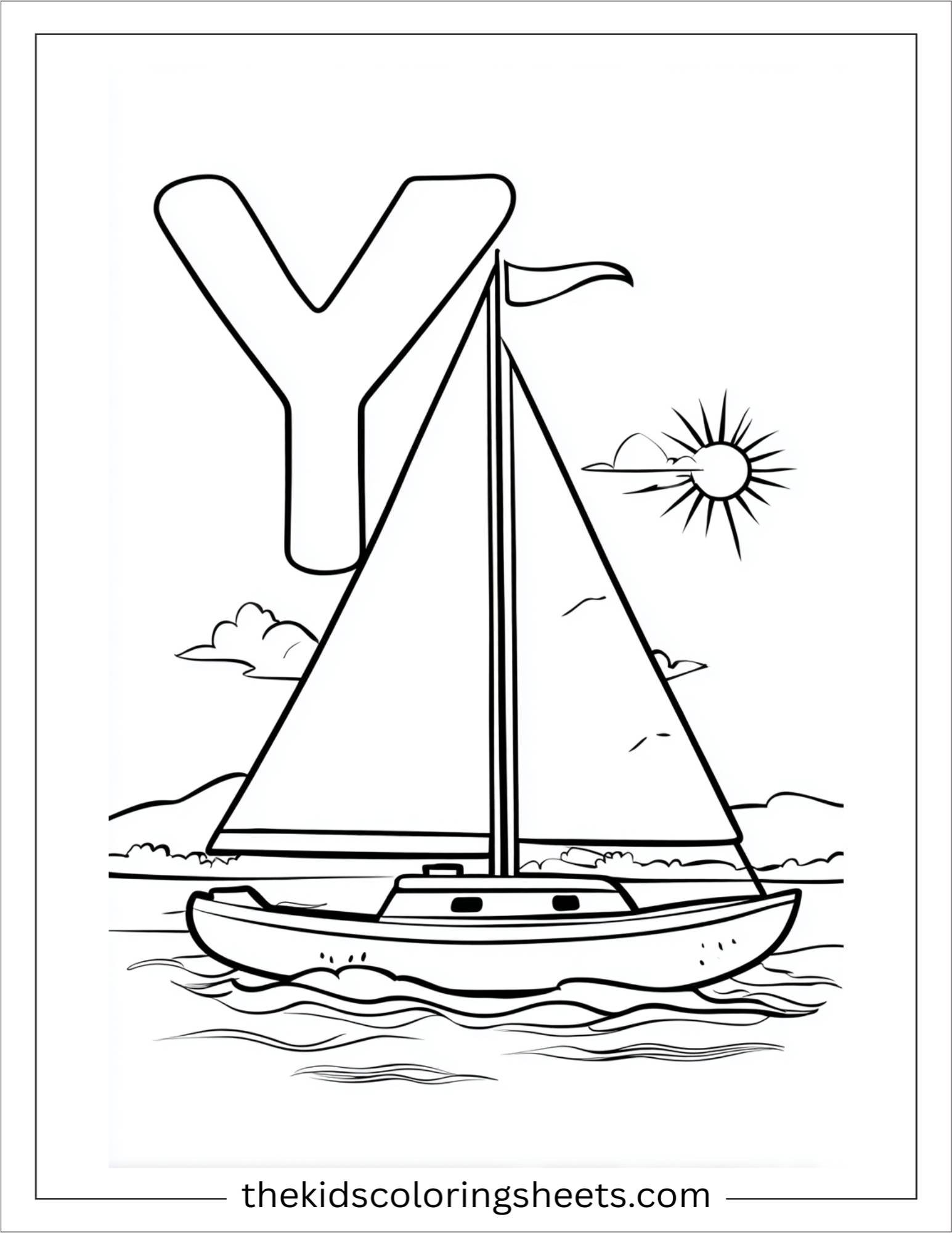 alphabet Y coloring page