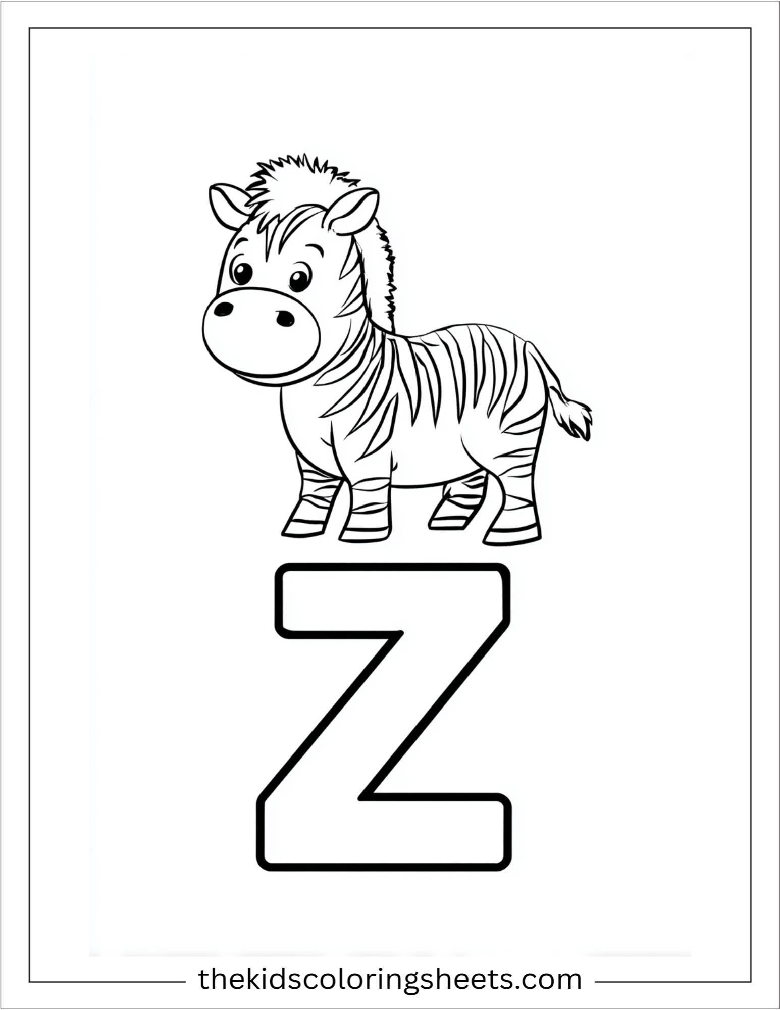 alphabet Z coloring page