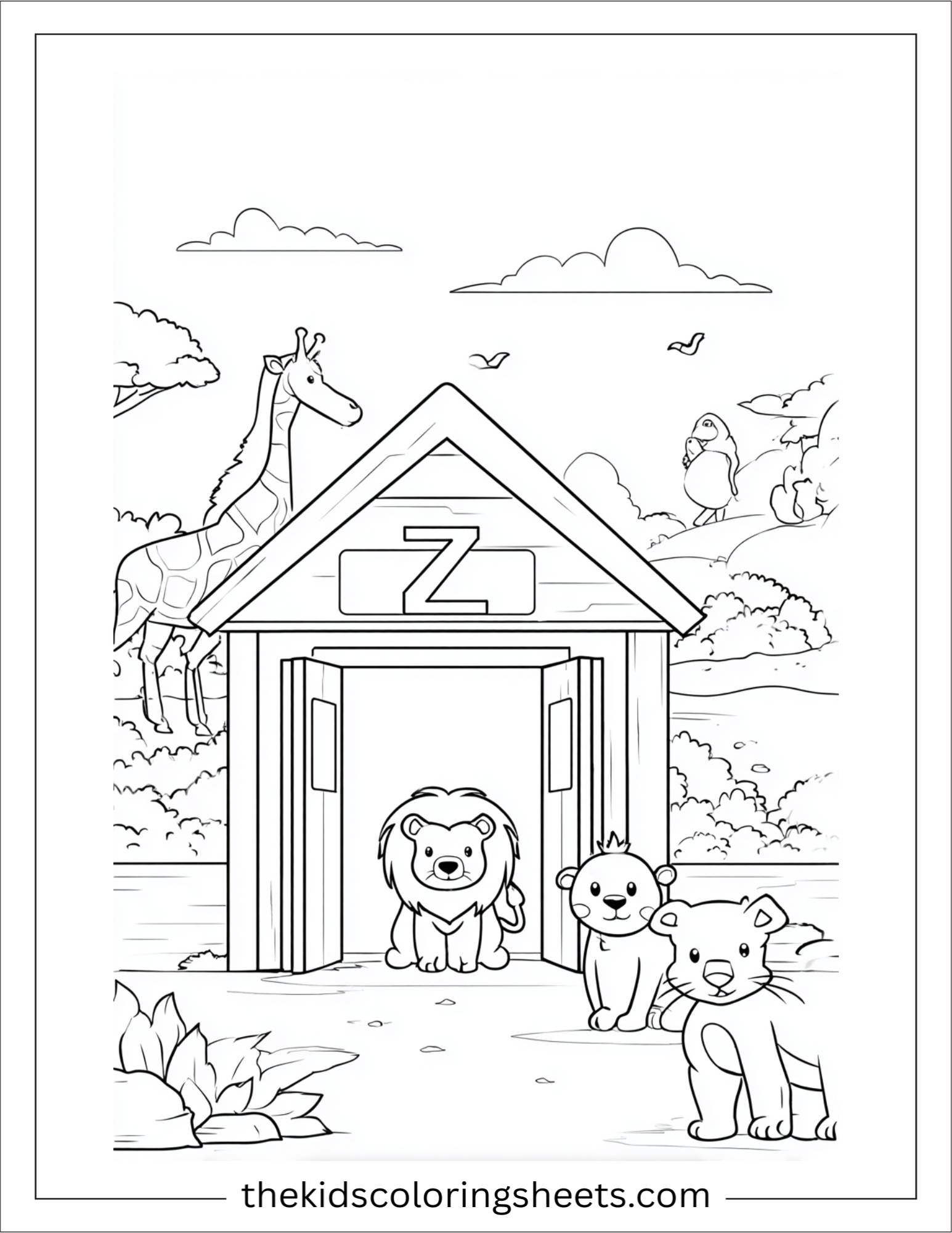 alphabet Z zigzag coloring page