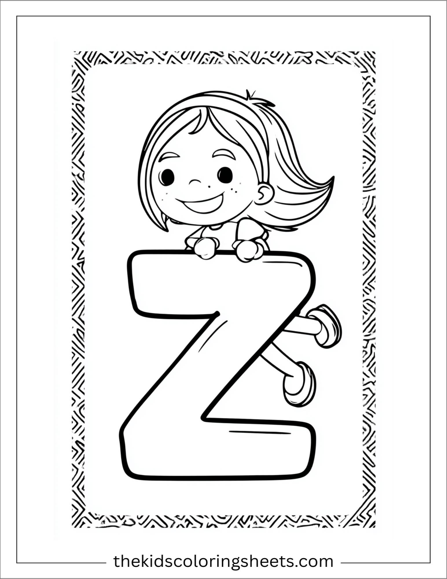 alphabet Z zucchini coloring page