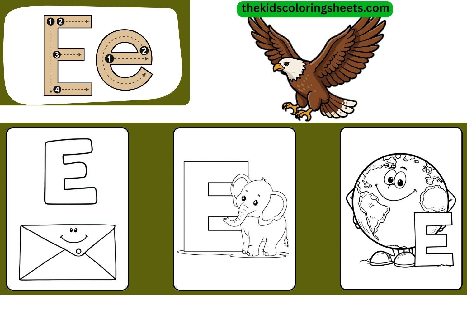 alphabet e coloring pages
