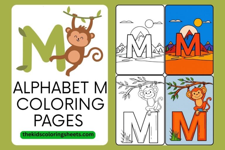 Fun Alphabet M Coloring Pages for Kids: Cute and Easy Letter M Activities