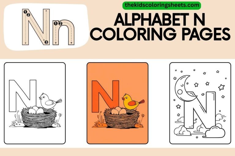 Fun & Easy Alphabet N Coloring Pages for Kids