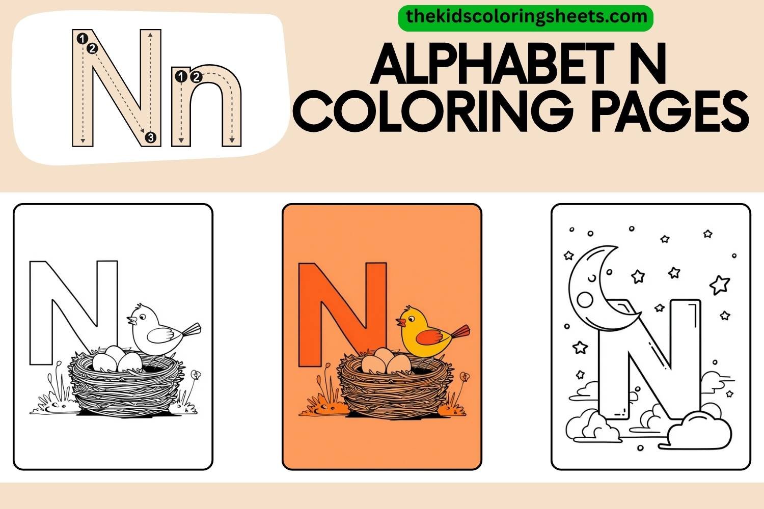 Fun & Easy Alphabet N Coloring Pages for Kids