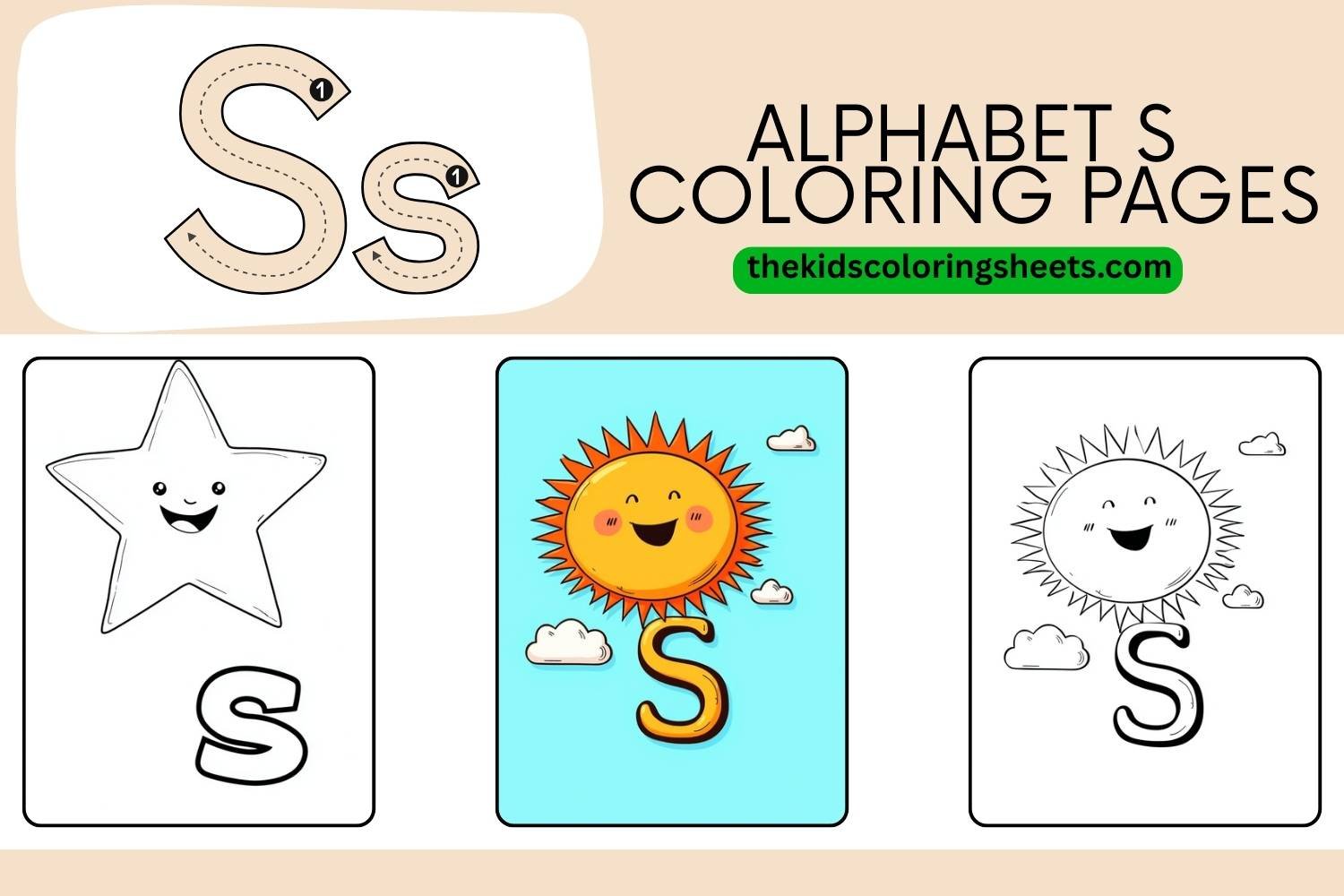 Fun Alphabet S Coloring Pages for Kids Learn & Color with S Words