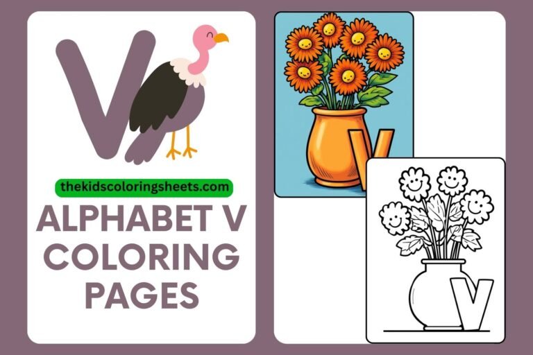 Fun and Easy Alphabet V Coloring Pages for Kids Learning Letters