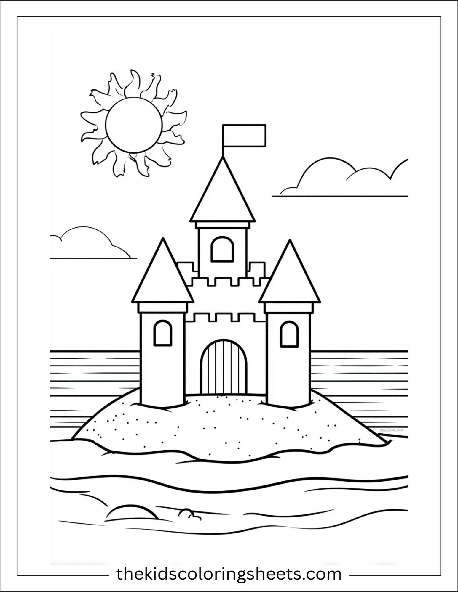 july beach sandcastle
