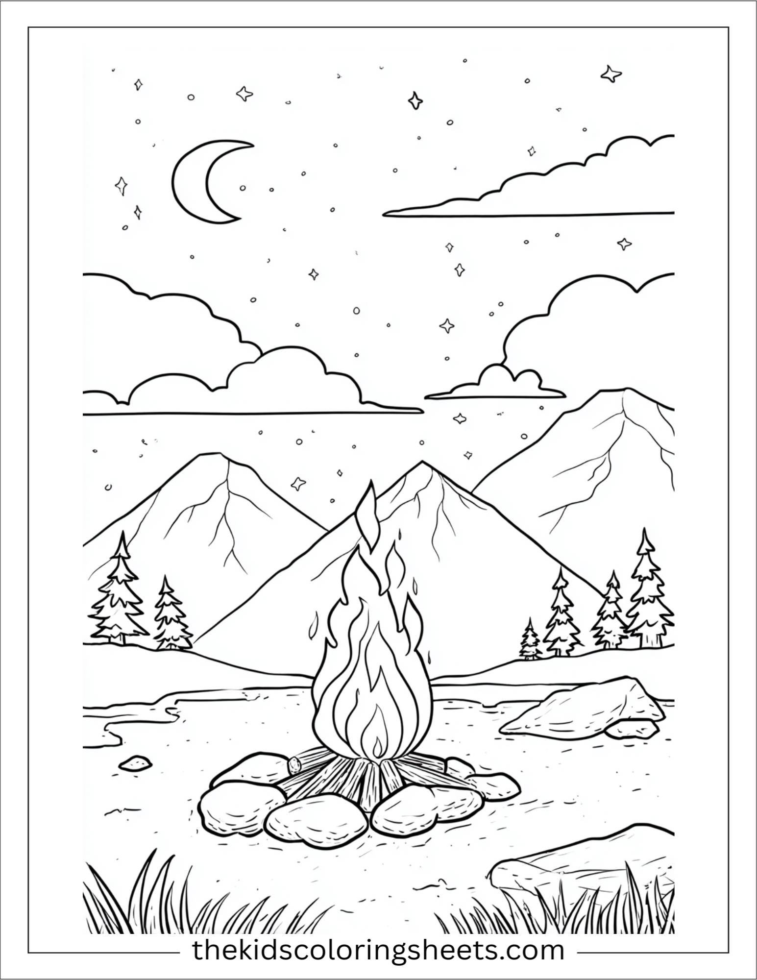 july kids campfire night