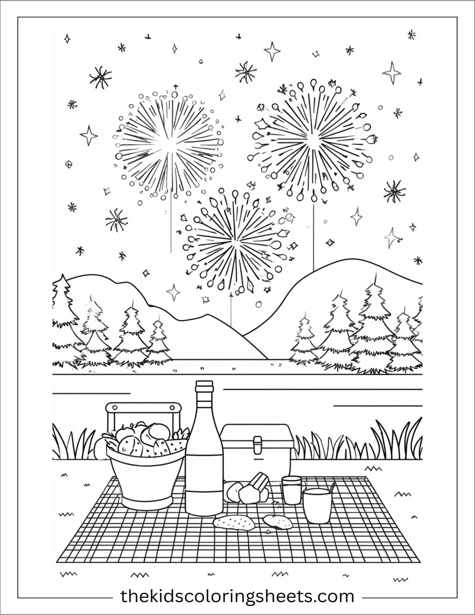 july picnic under fireworks