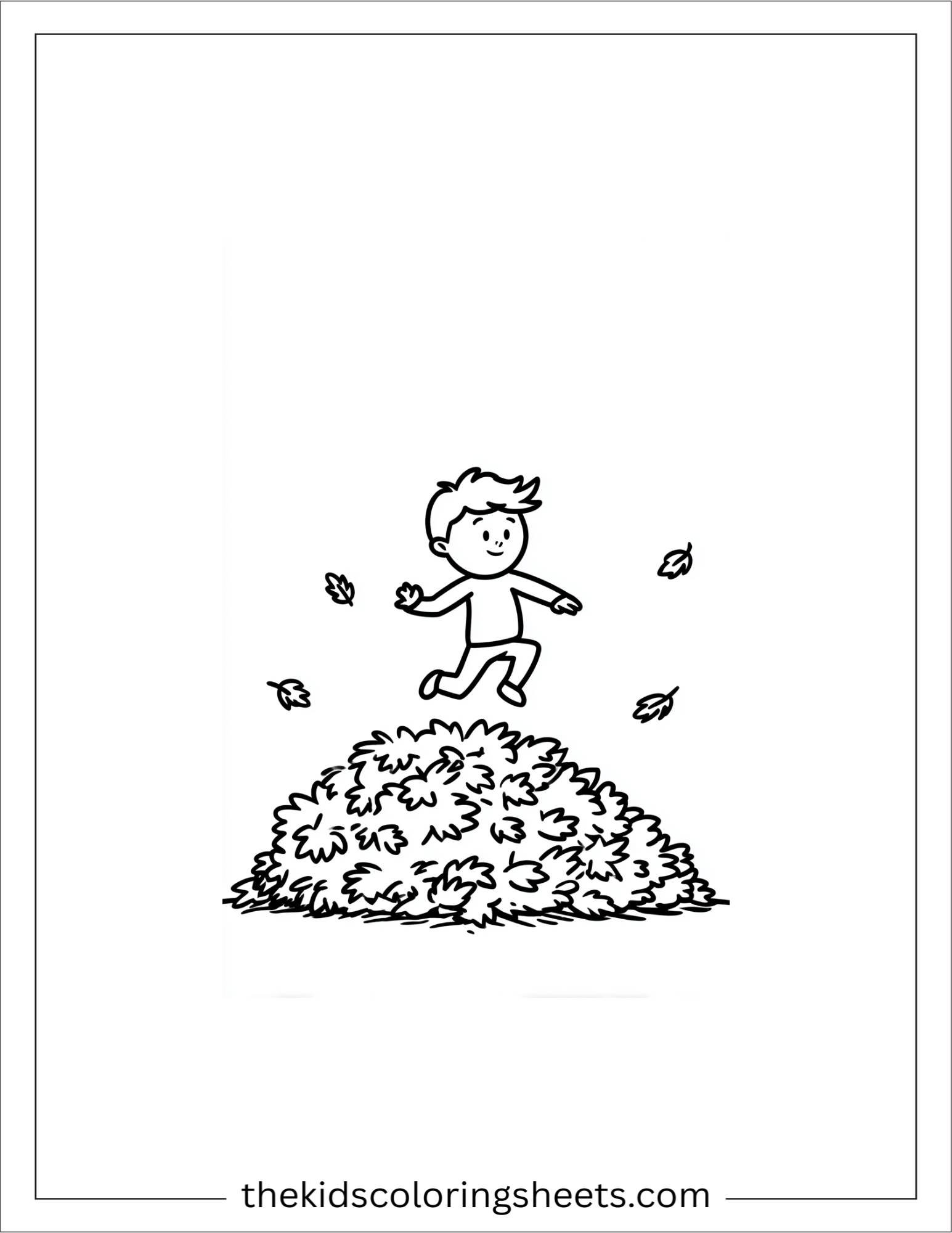 october leaf pile jumping